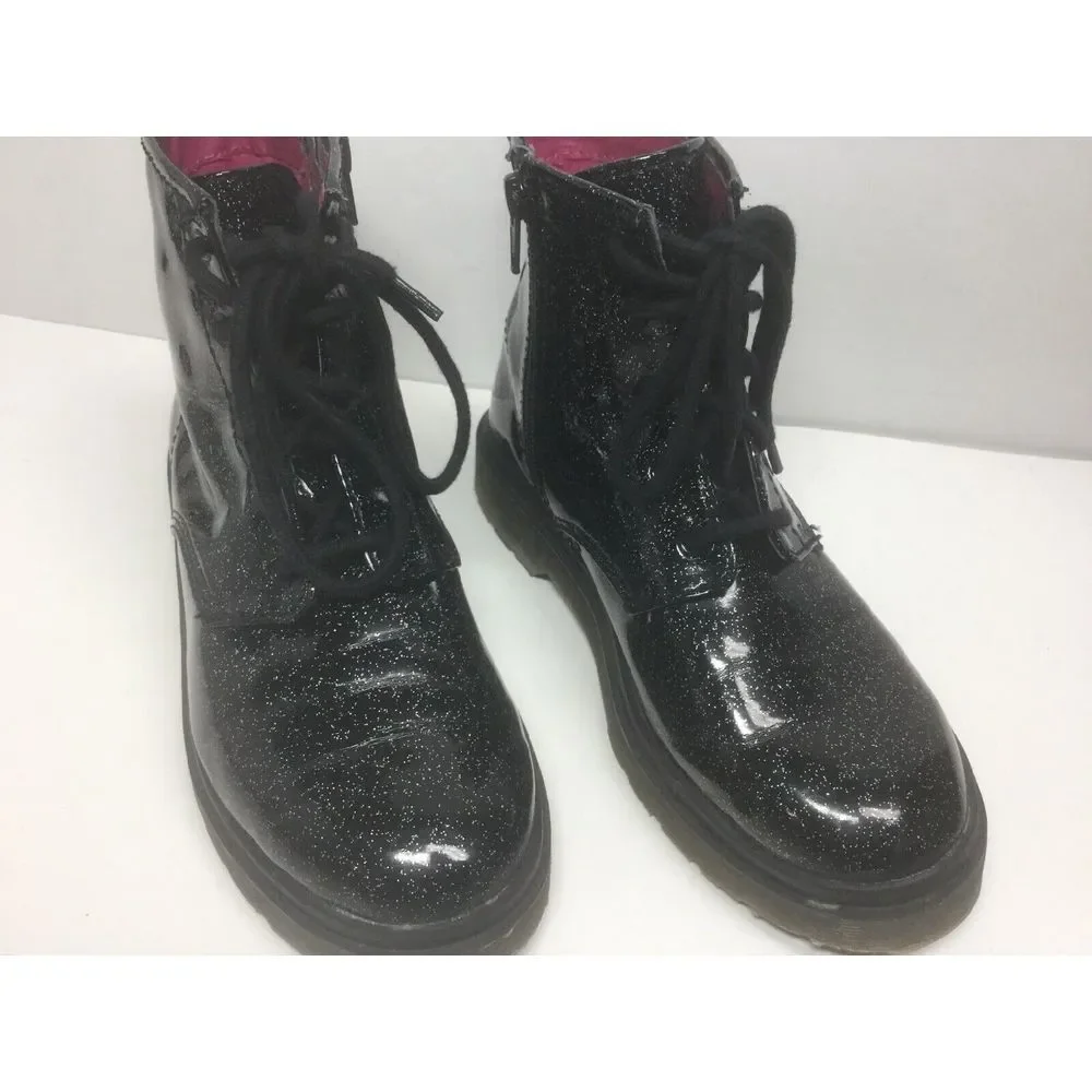 STEVIES Girls Womens‎ JPlay Black Glitter Ankle Boots Shoes Size 4M